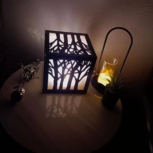 wooden side table lamp unique design 5