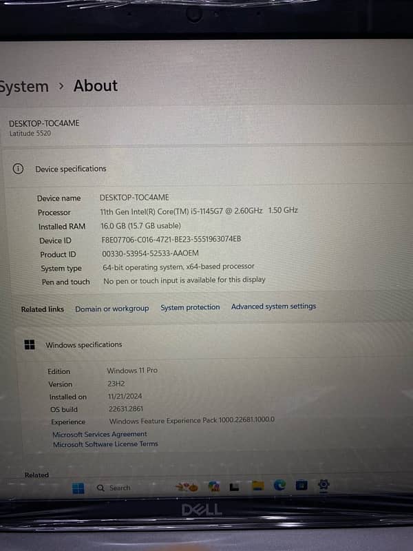 Dell Latitude 5520 (i5 11th Gen) (16/256) 5