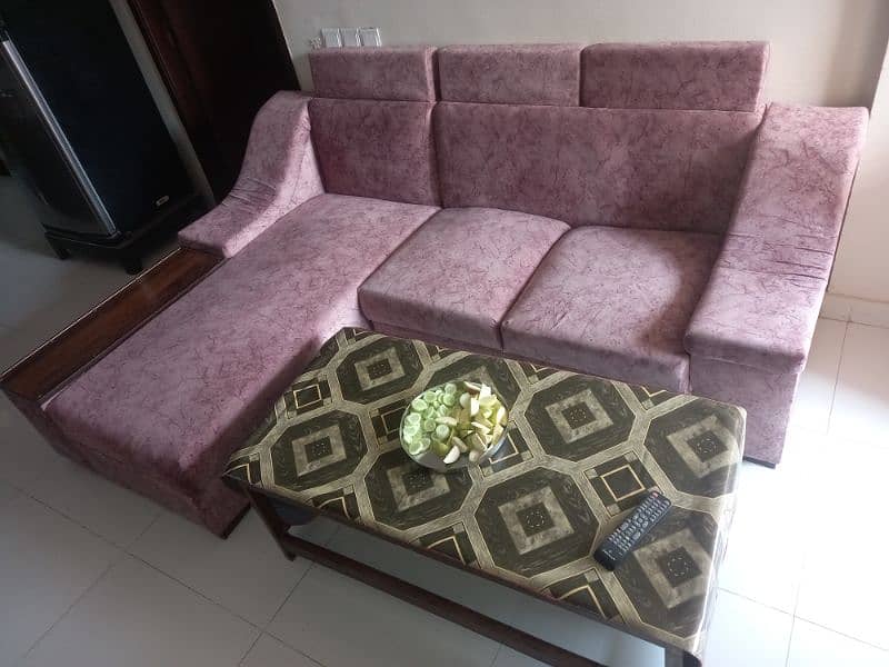 L shape sofa with Turkish cusion and used for 1 month only 1