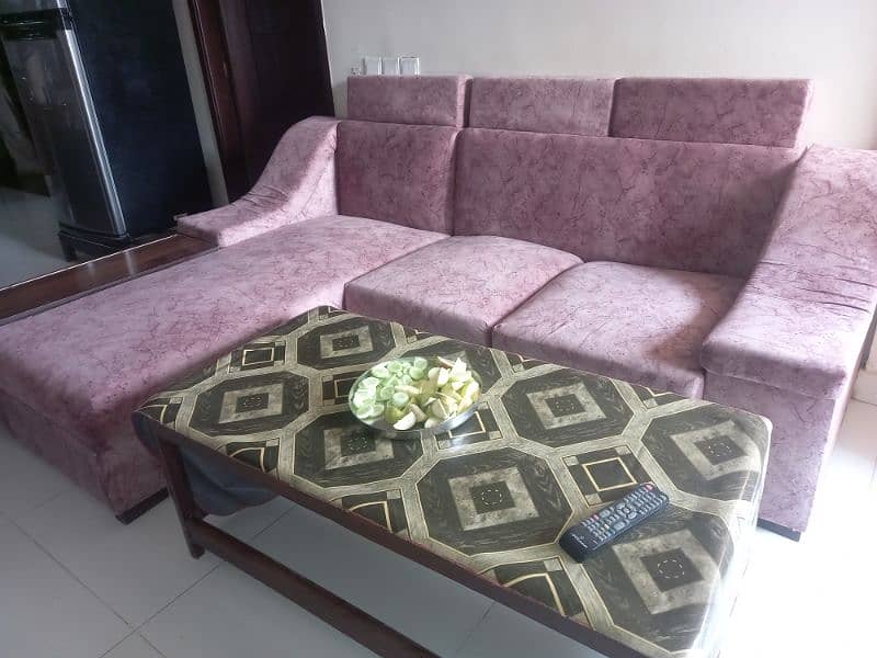 L shape sofa with Turkish cusion and used for 1 month only 2