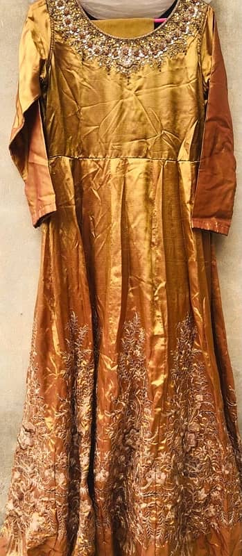 Mustard Golden Maxi Dress with Dupatta 0