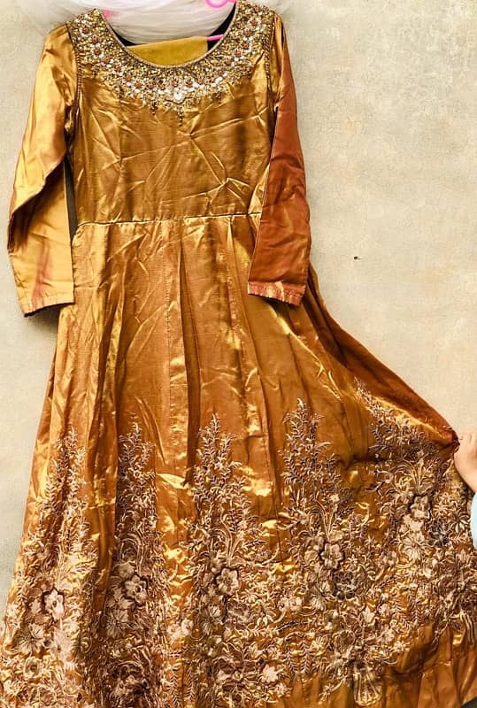 Mustard Golden Maxi Dress with Dupatta 1