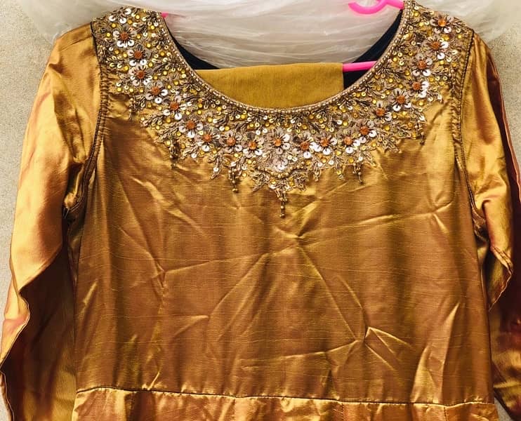 Mustard Golden Maxi Dress with Dupatta 2