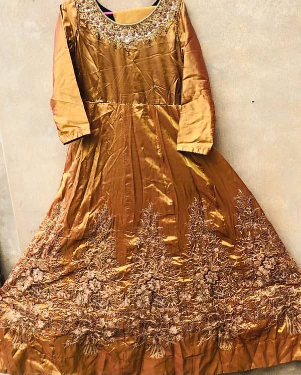 Mustard Golden Maxi Dress with Dupatta 3