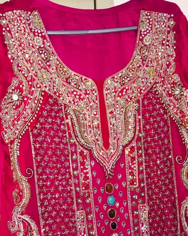 Shocking Pink Bridal Maxi with trouser and dupatta 0