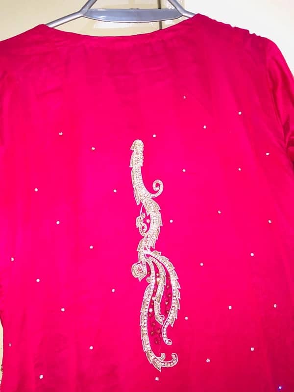 Shocking Pink Bridal Maxi with trouser and dupatta 3