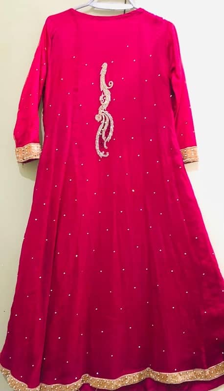 Shocking Pink Bridal Maxi with trouser and dupatta 5