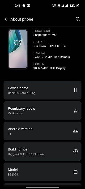 OnePlus Nord n10 5g dual sim 5