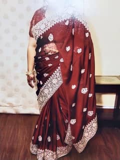 saree mahroon colour