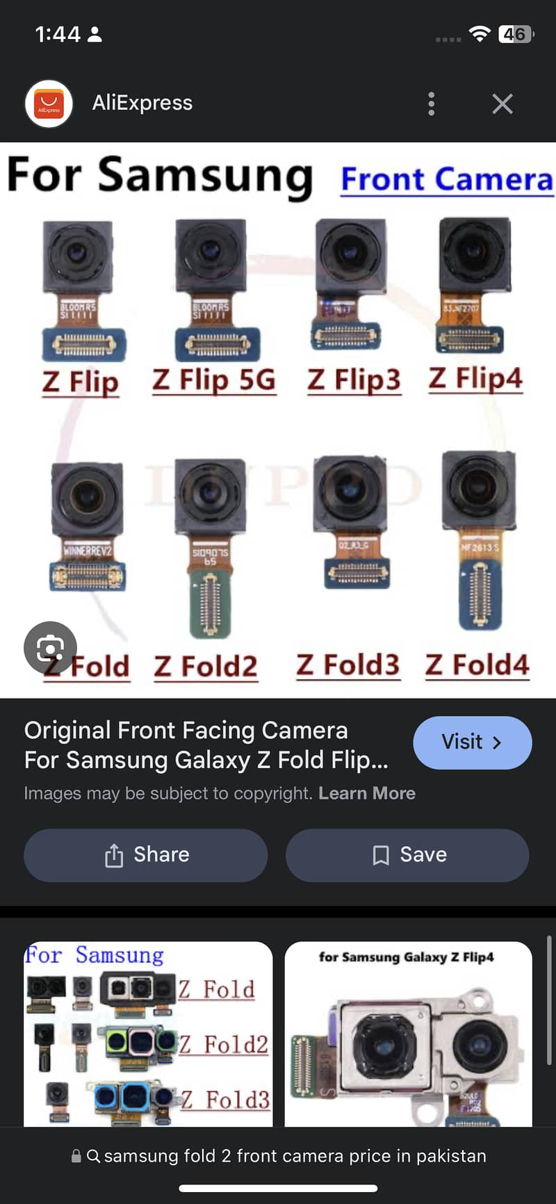 Samsung Z fold 2 front camera original 5