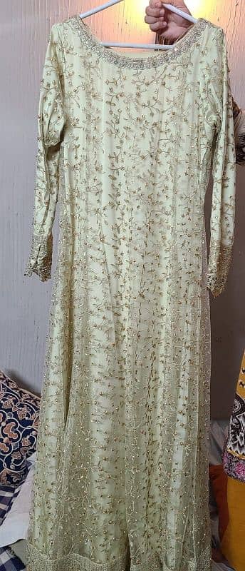 Full length formal net Maxi with Dupatta & Tassels (PRICE NEGOTIABLE) 2