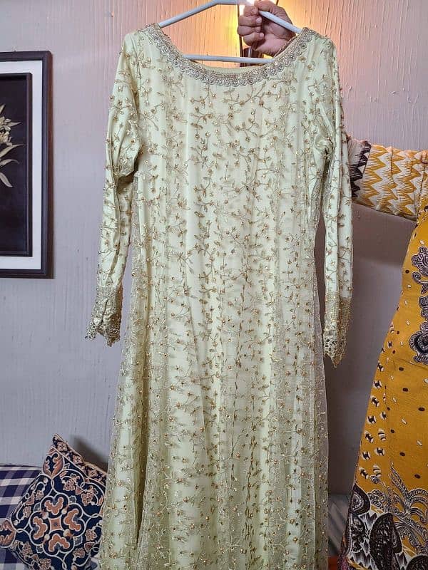 Full length formal net Maxi with Dupatta & Tassels (PRICE NEGOTIABLE) 3