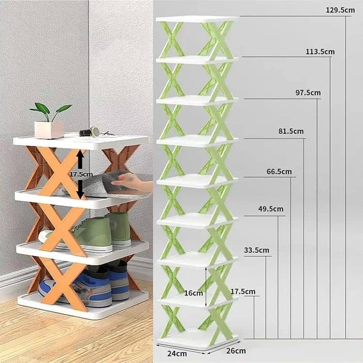 5Layers Stackable Vertical Space Saving Shoe Storage Rack Bookshelf O 3