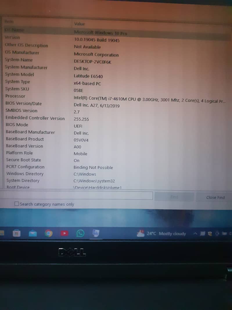 Dell laptop latitude E6540 10