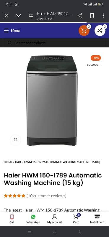 haier washing machine hwm 150 1789 4