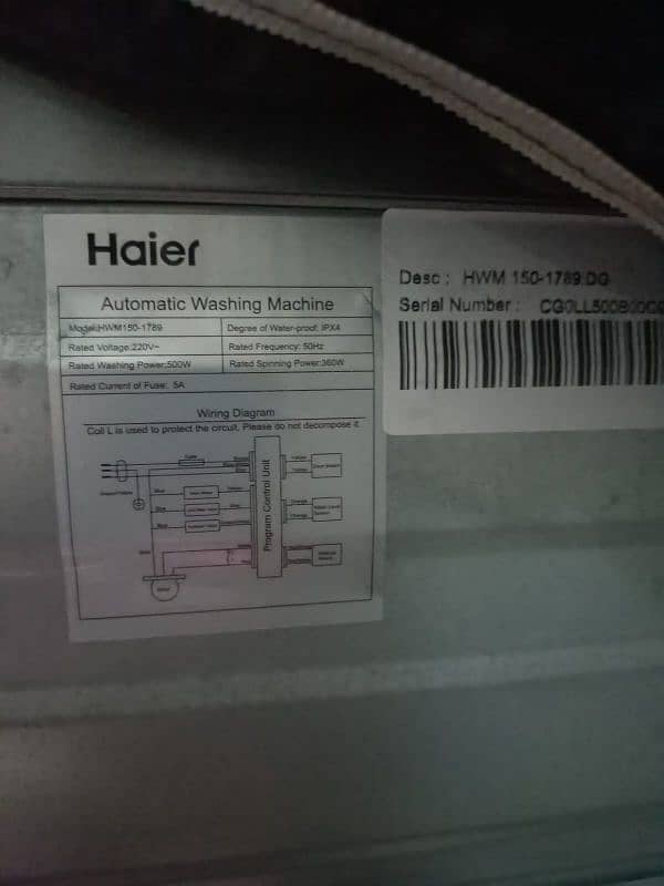 haier washing machine hwm 150 1789 5