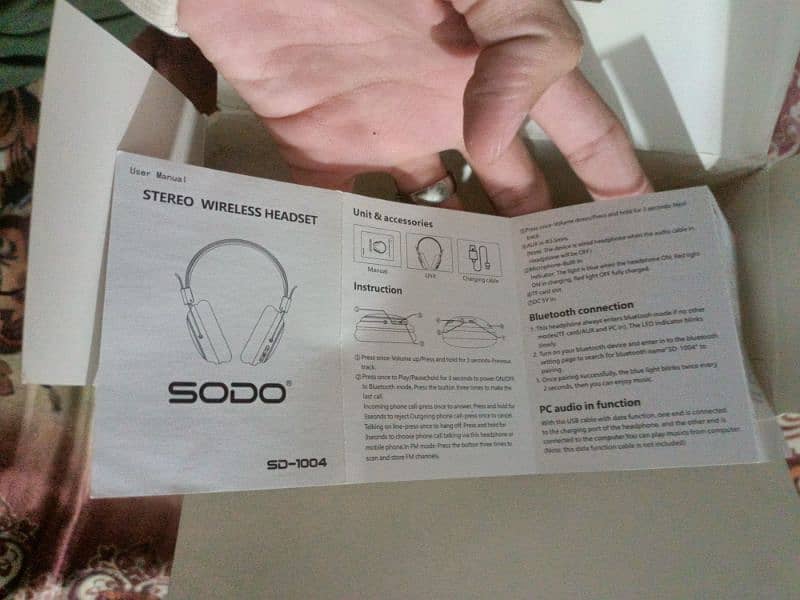 SODO 1004 Balck Wireless headphones 10