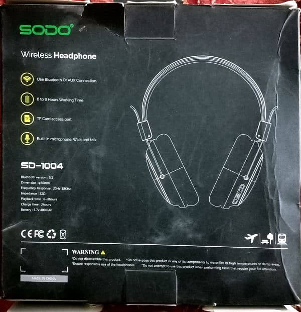 SODO 1004 Balck Wireless headphones 17