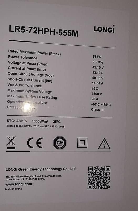 2 panels Longi himo5 555watt solar panel glass repaired 2