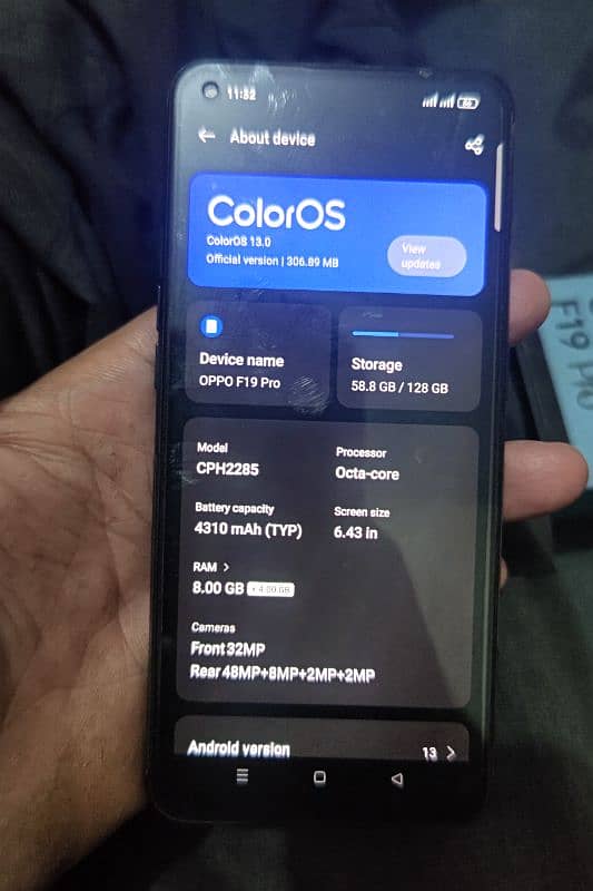 oppo f19pro. . 8gb. 128 gb box and chargar 4