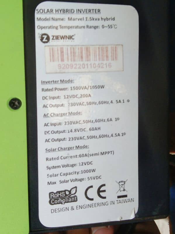 1.5kw Ziewnic inverter 03226688116 2