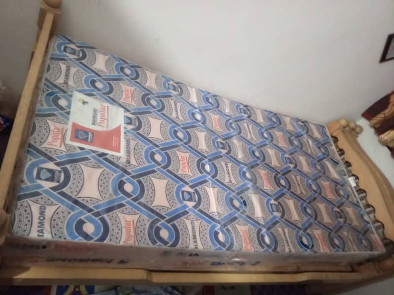 2wooden  single bed with mattress 3