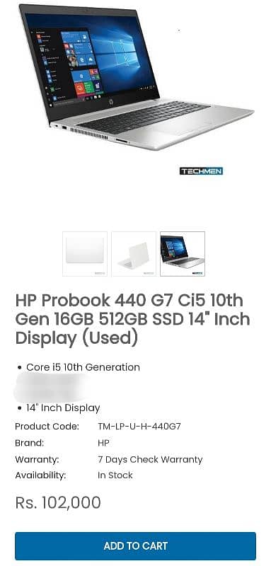 HP probook 440 G7 i5-10 generation 8gb-256gb ssd. 2