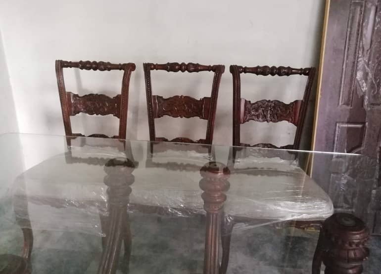 wooden dining table and chairs 2