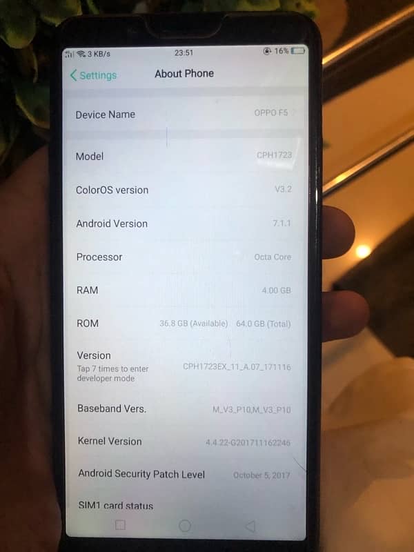 oppo f5 all ok pta approved Rs 10,000 5