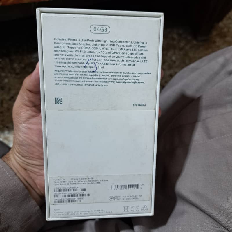 I phone x silver 64GB PTA proved 6