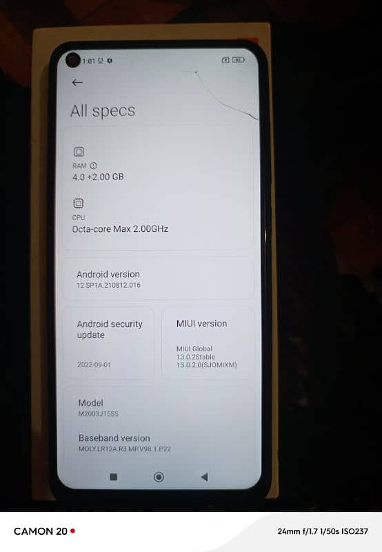 redmi note 9 with box glass crack 11