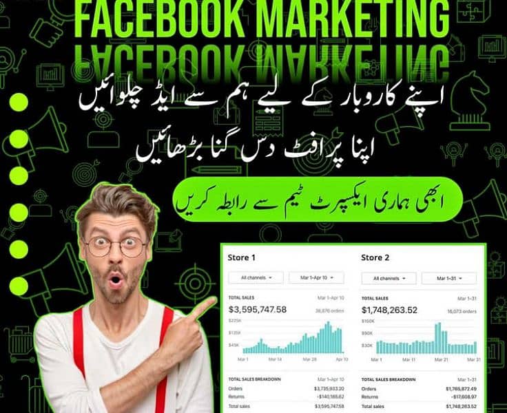 Facebook and Instagram ads marketing. Rs 1500(3 days) Rs 3000(7 days) 0