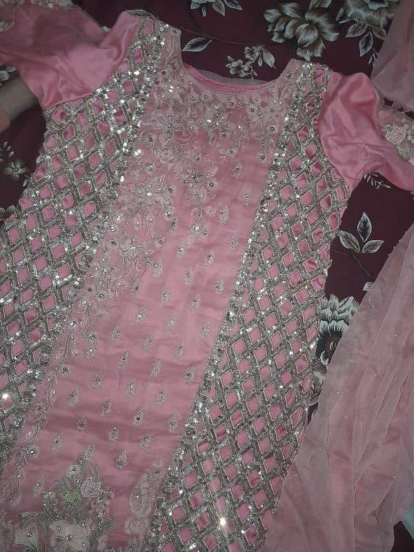 fancy dress in baby pink colour 1