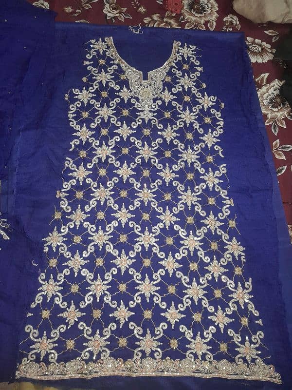 royal blue dress unstiched 0