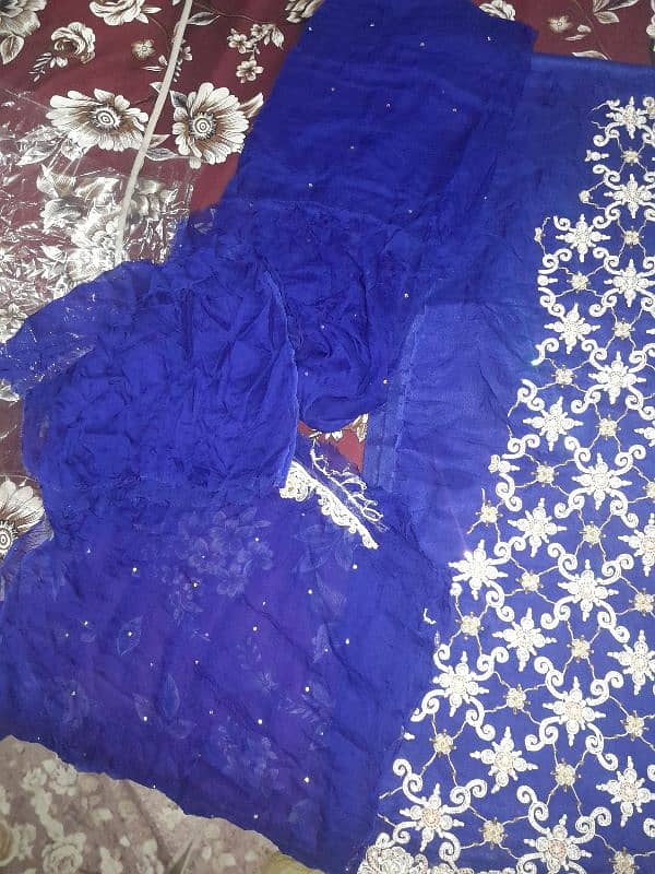 royal blue dress unstiched 1