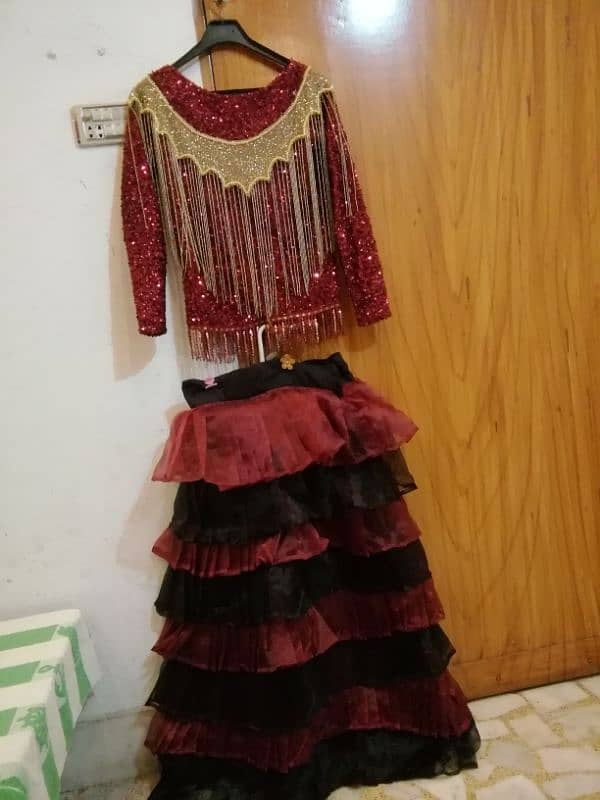 frill lehnga with shirt slip and dupatta 2