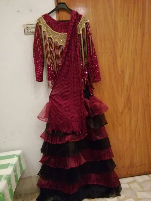 frill lehnga with shirt slip and dupatta 5