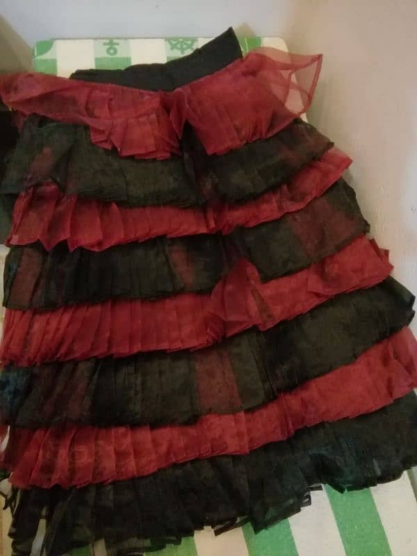 frill lehnga with shirt slip and dupatta 7