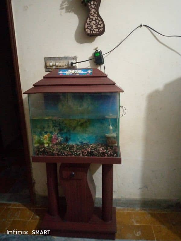 FISH AQUARIUM 10/9 CONDITION WITH FILTER AND LED LIGHT 2