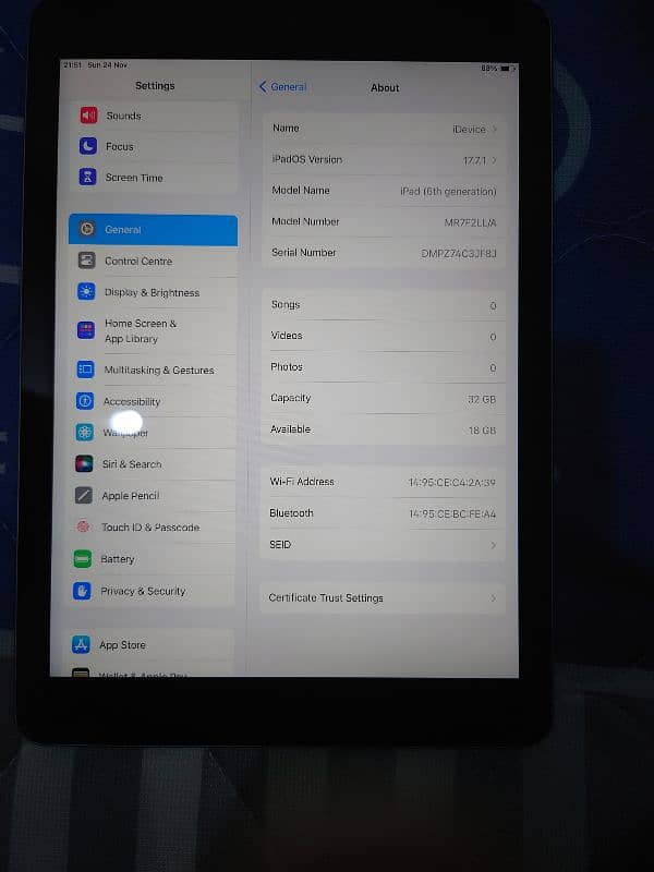 ipad 6 gen 32 GB 0