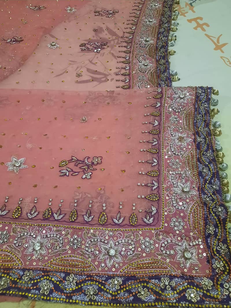 Very Pretty Gracefull Pink Bridal Lehanga Complete Set Rs. 25000 only 8