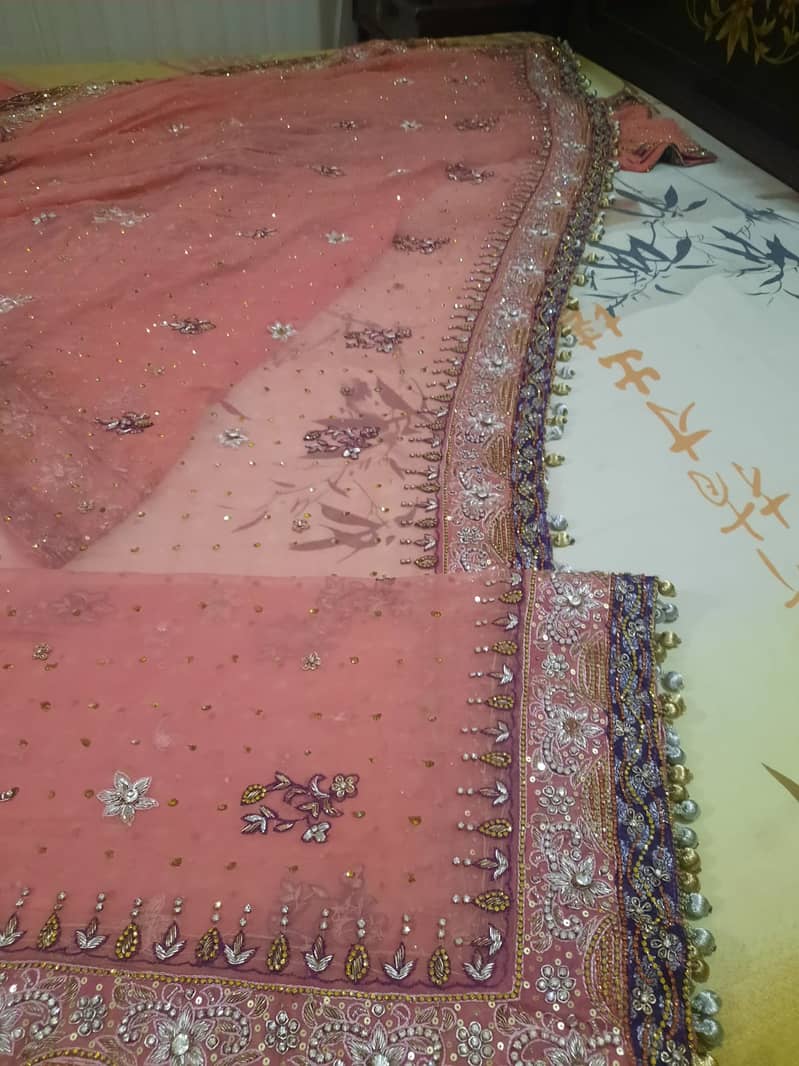 Very Pretty Gracefull Pink Bridal Lehanga Complete Set Rs. 25000 only 9