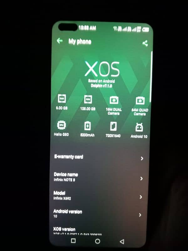 Infinix note 8 6gb128gb read add must then contect 2