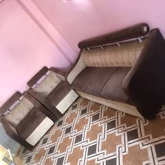 used 7 seater sofa set with glass table