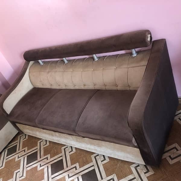 used 7 seater sofa set with glass table 6