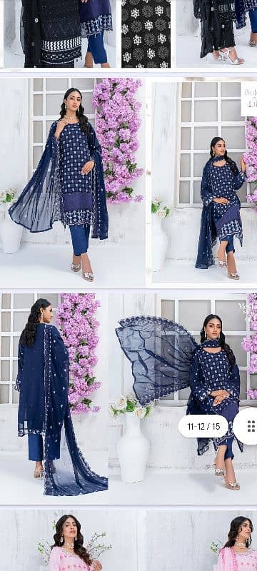 Chiffon Embroidered and cutwork Collection 2