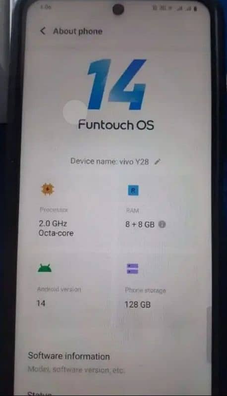 vivo y28 3 months used full box with original charger and cable 8/128 4