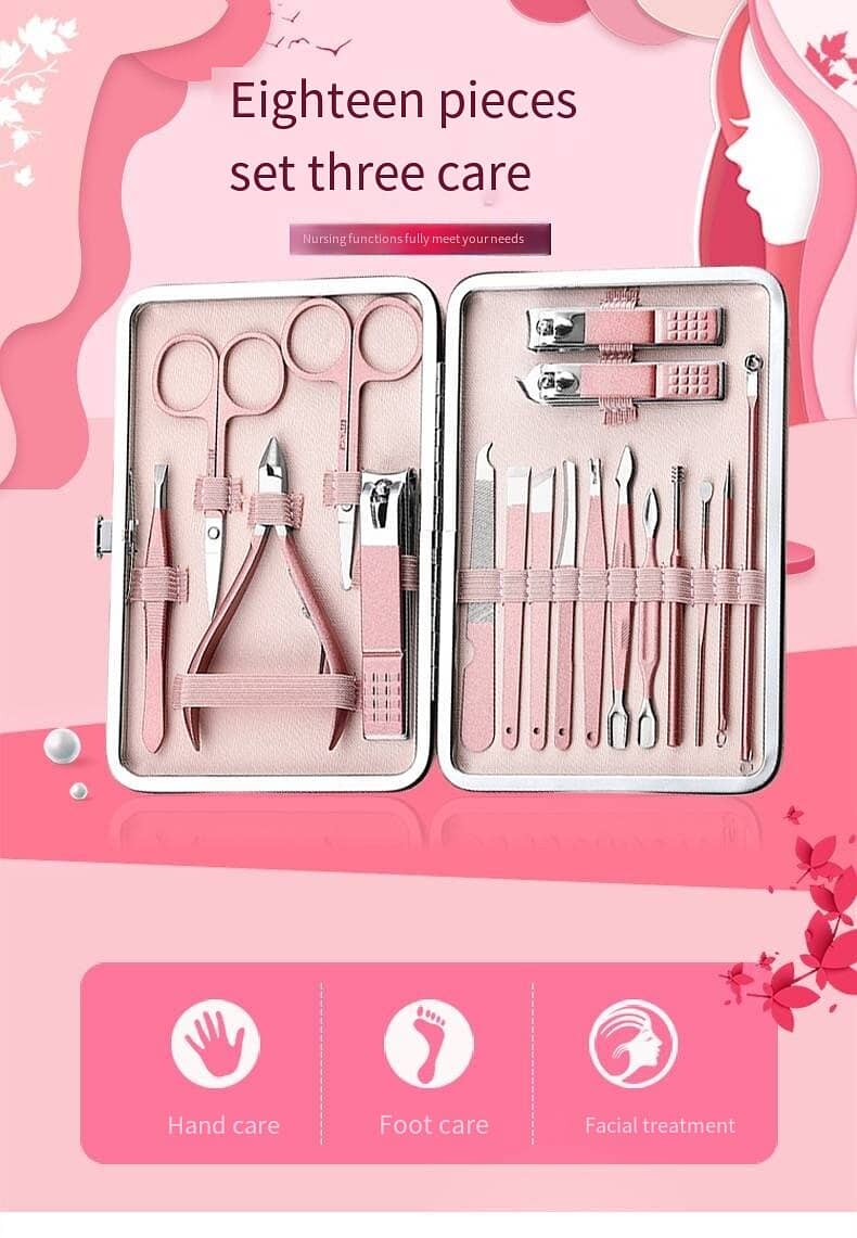 Manicure, Pedicure , Nailcutter Set Stainless Steel 18 pieces 3