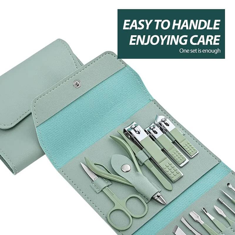 Manicure, Pedicure , Nailcutter Set Stainless Steel 16 Pieces 2