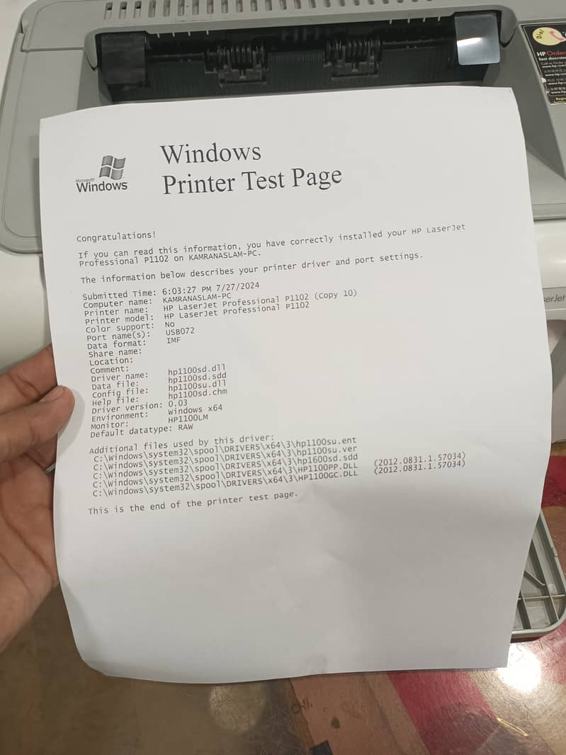 Hp leaserjet p1102 printer 1